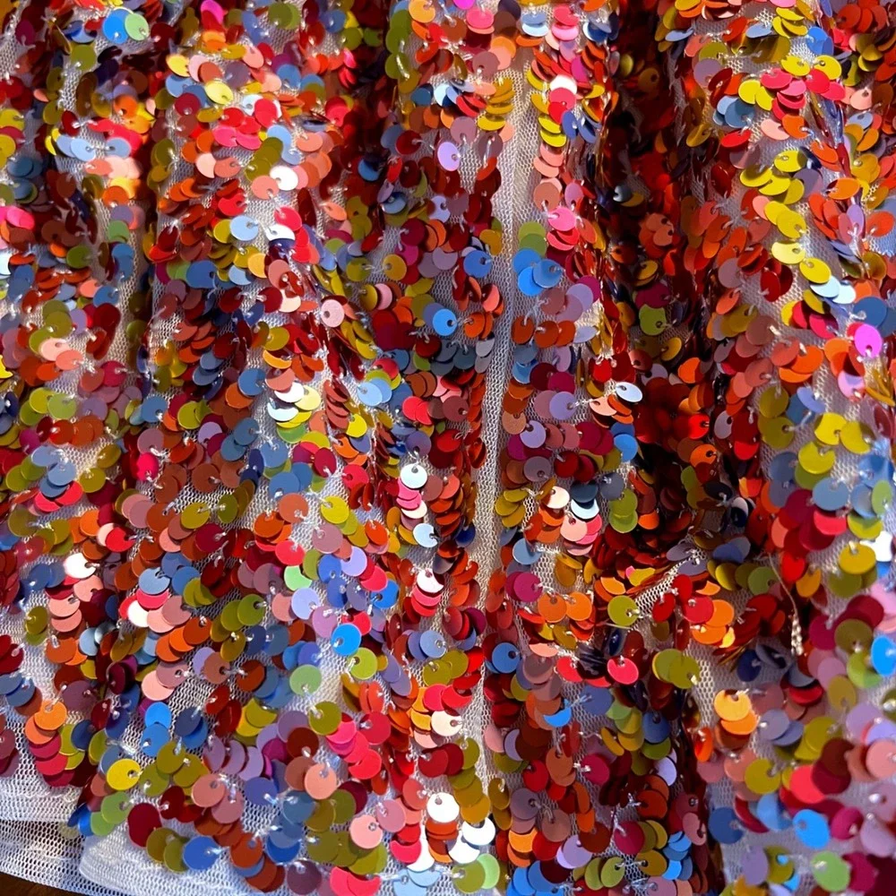H&M Sequin Skirt 4T Girls Multi Color Glitter Waist Party Disco Sparkle